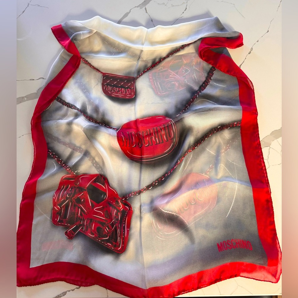 Moschino, 100% silk scarf
